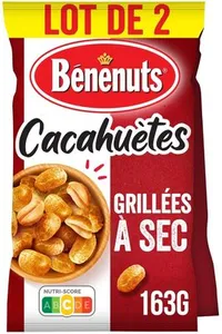 Bénénuts Cacahuètes grillées à sec lot de 2 x 163 g