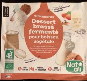 Dessert brassé fermenté pour boisson vegetale