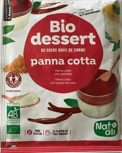 Bio dessert Panna cotta, au sucre de canne