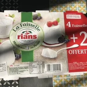 Fromages frais en faisselles 4x100g + 2x100g gratuits