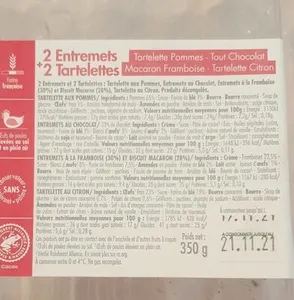 2 entremets + 2 tartelettes