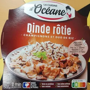 Dinde rôtie champignons et Duo de riz