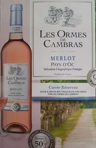 Vin Merlot Pays d'Oc IGP Les Ormes de Cambras