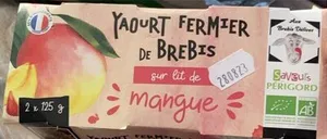 Yaourt fermier de brebis lit de mangue