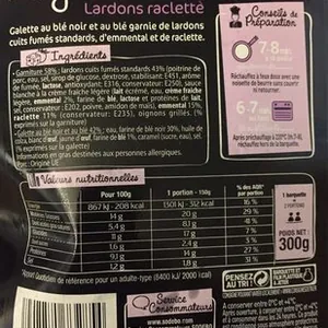 Galettes au Blé Noir Lardons Raclette