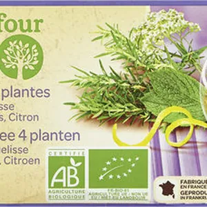 Infusion 4 plantes Romarin, Mélisse, Reine des prés, Citron