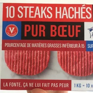 10 Steaks Hachés Pur Bœuf Surgelés
