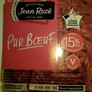 Viande hachée pur boeuf 15%