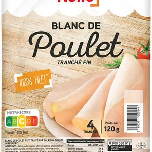 Blanc de poulet sup tranche fin 4t 120g