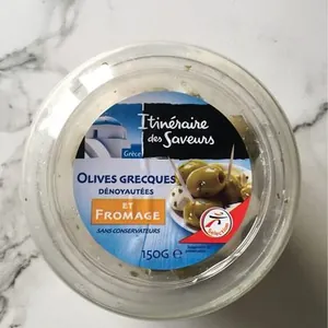 olives grecques dénoyautées et fromage