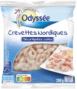 CREVETTES NORDIQUES DECORTIQUEES CUITES MSC - Pandalus Borealis - calibre 605-825 / kg
