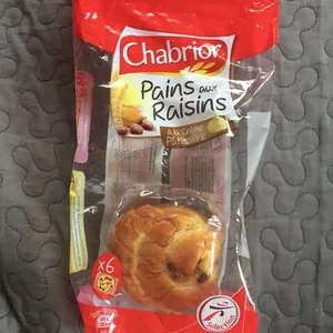 6 pains aux raisins, à la crème pâtissière