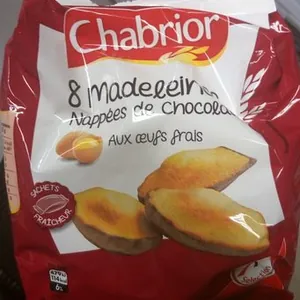 8 Madeleines nappées de chocolat aux oeufs frais