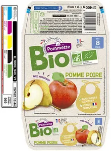 Quadrette pomme poire morceaux SSA - 4x100g - 8 mois