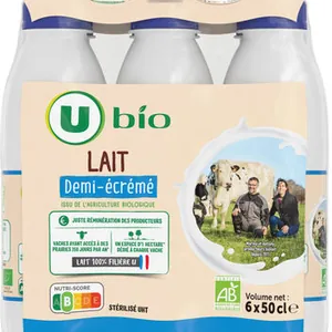 Lait UHT demi écrémé 6x50cl