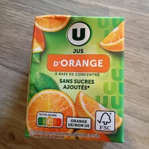 Jus d'Orange à base de concentré