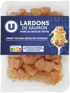 Lardons de saumon fumé d'Atlantique, 90g