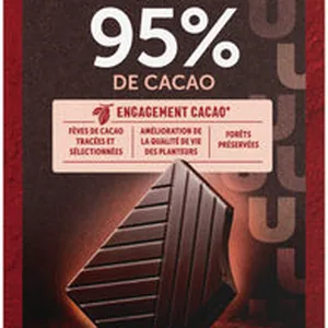 Chocolat noir côte d'Ivoire 95% cacao 80g