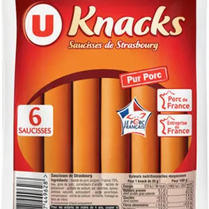 Saucisses de Strasbourg viande de porc française