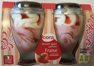 Dessert glacé parfum Fraise