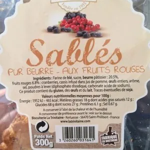 Sablés pur beurre - aux fruits rouges