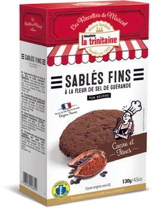 Les sablés fins au cacao et aux fèves de cacao de Marcel