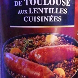 Saucisses de Toulouse aux lentilles cuisinées