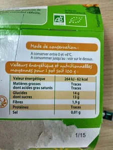 Purées de fruits BIO à base de Pommes et de Mangue