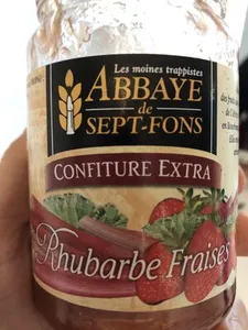 Abbaye De Sept-fons - Confiture Extra - Rhubarbe Fraises 370 g - Preparee Avec 55 % De Fruits