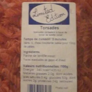 Torsades lentilles corail