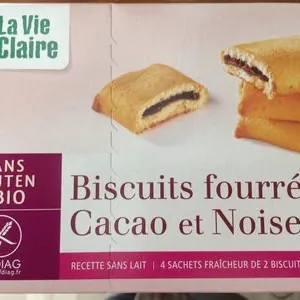 Biscuits fourrés cacao et noisette