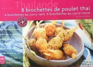 8 brochettes de poulet thaï