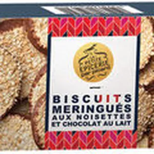Biscuits meringués aux noisettes et chocolat au lait