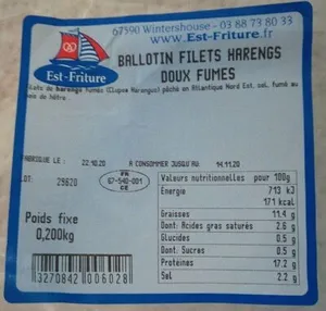 Filets de harengs doux fumés