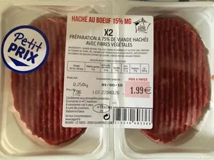 Haché au boeuf 15% MG