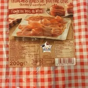 Tranches fines de poitrine crue