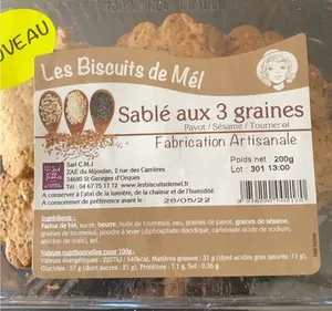 Sablé aux 3 graines
