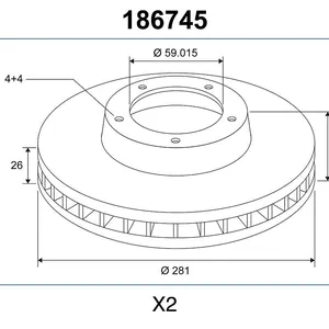 Bromsskiva VALEO 186745