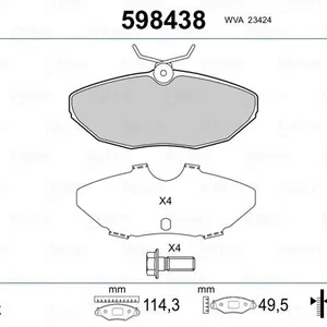 Bromsbelägg VALEO 598438