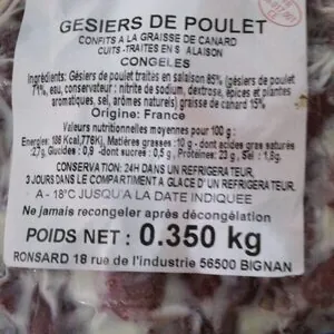 Gésier surgelés