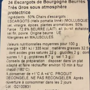 Escargots de bourgogne prepares