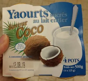 Yaourts au lait entier saveur coco