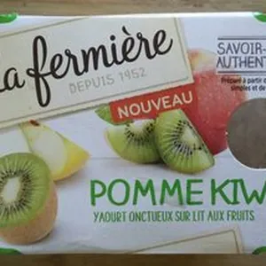 Yaourt onctueux sur lit aux fruits Pomme kiwi