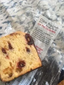 Cake brioché tranché pur beurre et fruits naturels