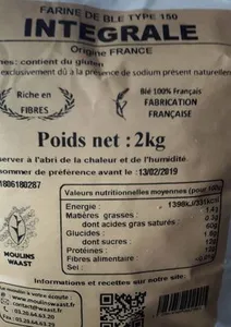 Farine de blé type 150 integrale