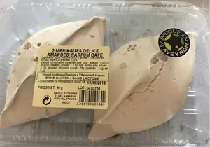 2 Meringues Délice Amandes / Parfum Café