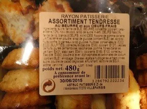 Assortiment tendresse au beurre et aux œufs frais