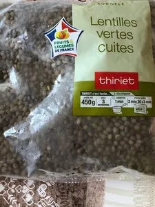 Lentilles vertes cuites