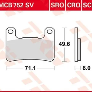 Bromsbelägg TRW MCB752CRQ