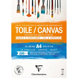 Canvasblock A4 200 g Polycotton Clairefontaine